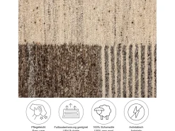 Alfombra de lana tejida a mano y enrollable 170x240 cm multi Ehrwald Beige Online