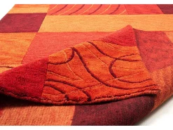 Alfombra de lana tejida a mano en estilo patchwork 120x180 cm Domas Rojo Best