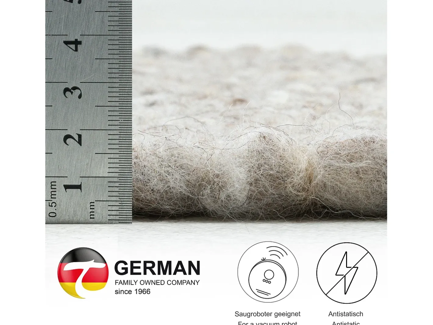 Alfombra de lana tejida a mano reversible 250x350 cm Arena Multi Alm-Glück Gris antracita Clearance