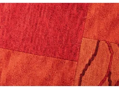 Outlet Alfombra de lana tejida a mano en estilo patchwork 190x290 cm Domas Rojo