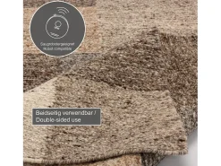 Alfombra de lana tejida a mano y enrollable 120x180 cm multi Ehrwald Beige