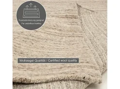 Alfombra de lana UNI tejida a mano 90x160 cm natural Pure Beige