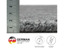 Alfombra De Salón-Alfombra de lana UNI tejida a mano 40x60 cm Antracita Pure Gris antracita