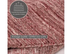 Alfombra de lana UNI tejida a mano 150x150 cm Pure Rojo