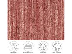 Alfombra De Salón-Alfombra de lana UNI tejida a mano 90x160 cm Pure Rojo