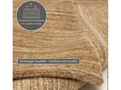 New Alfombra de lana UNI tejida a mano 140x200 cm Ocre Pure Amarillo claro