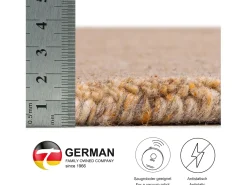 New Alfombra de lana UNI tejida a mano 140x200 cm Ocre Pure Amarillo claro