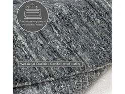 Alfombra de lana UNI tejida a mano 190x190 cm Antracita Pure Gris antracita Best