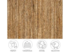 Alfombra De Salón|Alfombra Redonda-Alfombra de lana UNI tejida a mano 190x190 cm Ocre Pure Amarillo claro