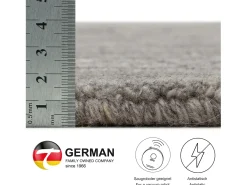 Alfombra de lana UNI tejida a mano 100x100 cm Pure Gris Clearance