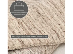 Alfombra de lana UNI tejida a mano 100x100 cm natural Pure Beige Online