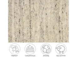 Outlet Alfombra de lana UNI tejida a mano 40x60 cm Gris natural Pure Beige