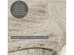 Alfombra De Salón-Alfombra de lana UNI tejida a mano 170x240 cm Pure Gris