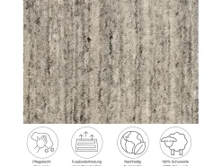 Alfombra De Salón-Alfombra de lana UNI tejida a mano 70x140 cm Pure Gris
