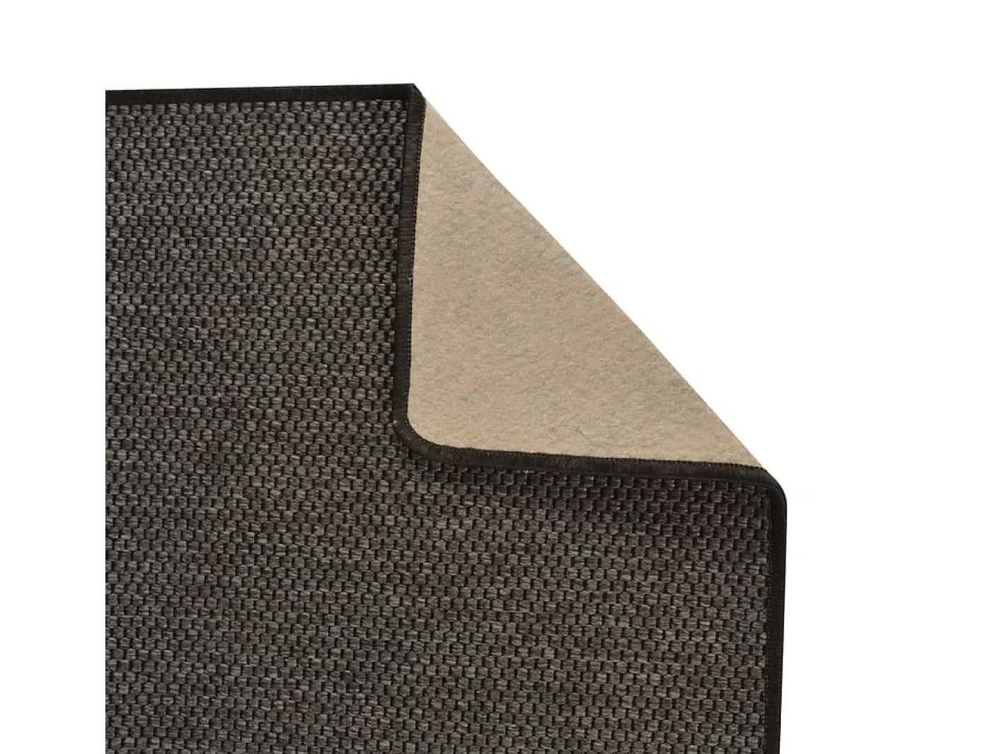 Alfombra de pasillo con aspecto de sisal color antracita 80x200 cm Gris