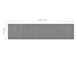 Alfombra De Cocina-Alfombra de pasillo oscuro 80x400 cm Gris