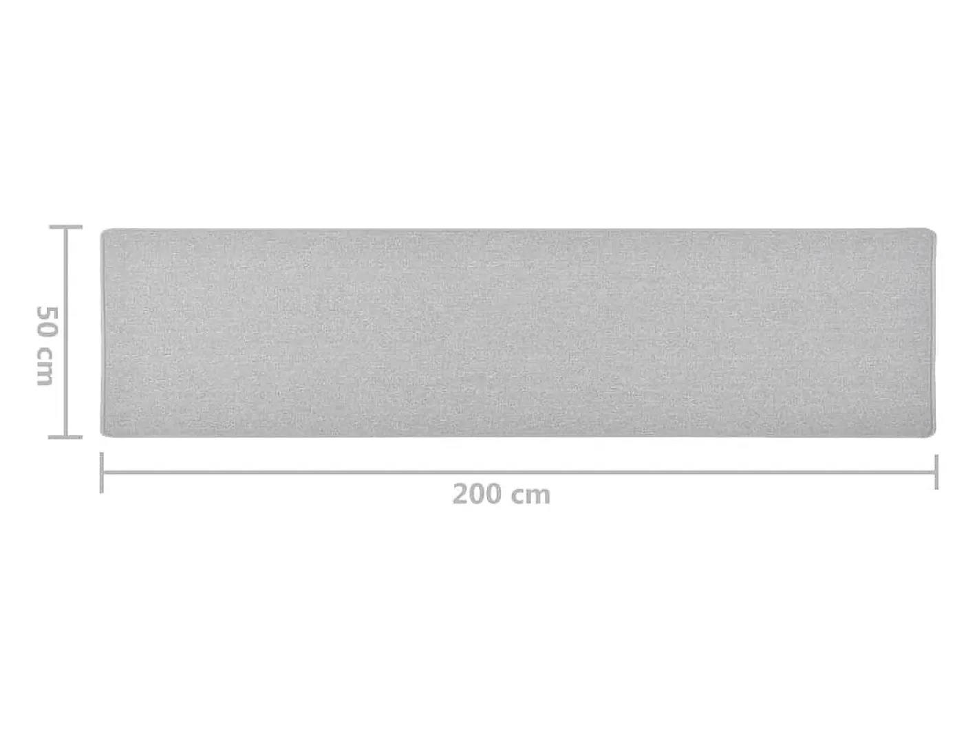 New Alfombra de pasillo claro 50x200 cm Gris