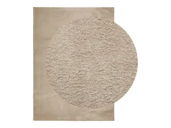Clearance Alfombra de pelo corto HUARTE suave y lavable, color arena, 200x280 cm Marru00f3n