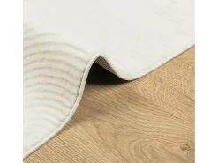 Alfombra de pelo corto IZA, estilo escandinavo, color crema, 100x200 cm Blanco Online