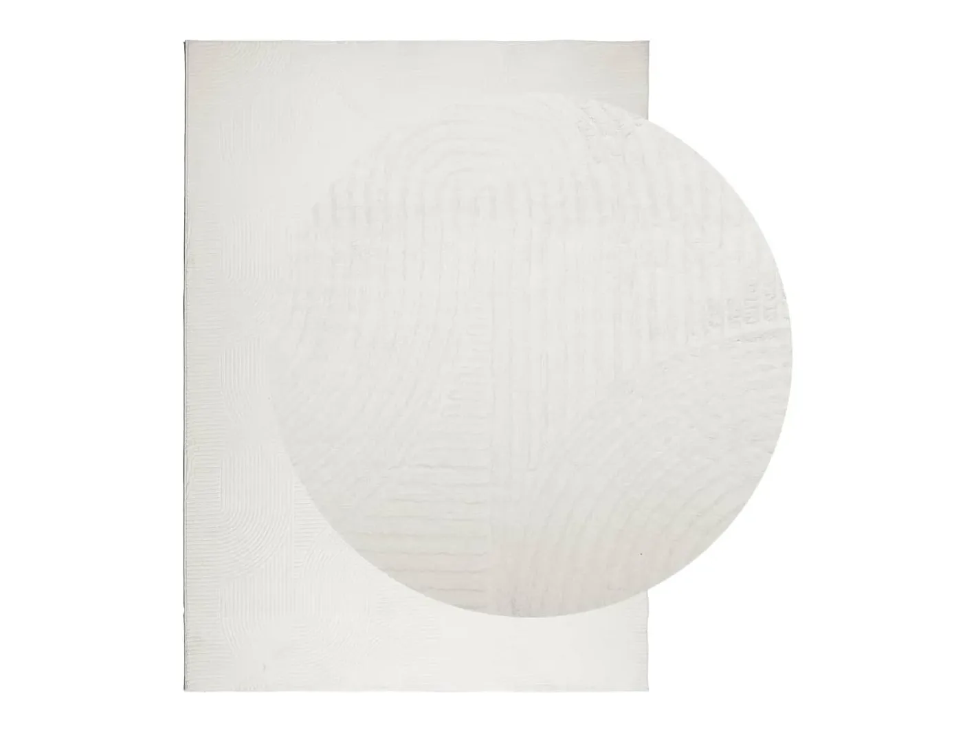 Alfombra de pelo corto IZA, estilo escandinavo, color crema, 200x280 cm Blanco