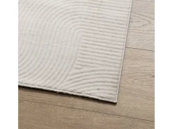 Alfombra de pelo corto IZA, estilo escandinavo, color crema, 160x230 cm Blanco New