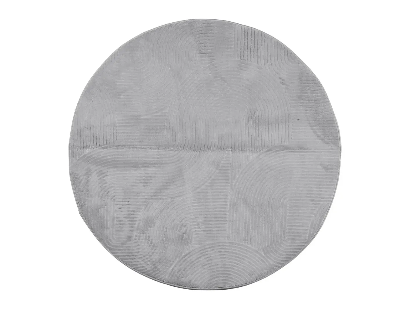 Alfombra de pelo corto look escandinavo IZA Ø 160 cm ES75877 Gris Outlet