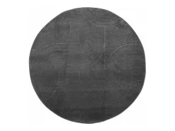 Outlet Clicnbuy Alfombra de pelo corto look escandinavo IZA antracita Ø 80 cm Gris antracita