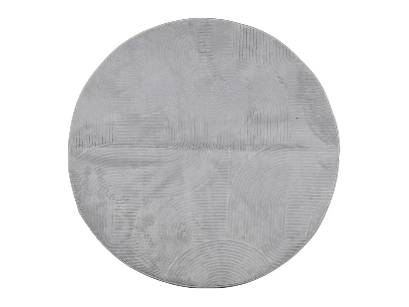 Alfombra de pelo corto look escandinavo IZA Ø 100 cm ES96241 Gris Outlet