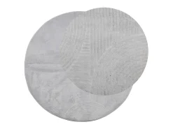 Alfombra de pelo corto look escandinavo IZA Ø 100 cm ES96241 Gris Outlet