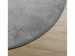 Alfombra de pelo corto look escandinavo IZA Ø 80 cm ES52461 Gris Discount