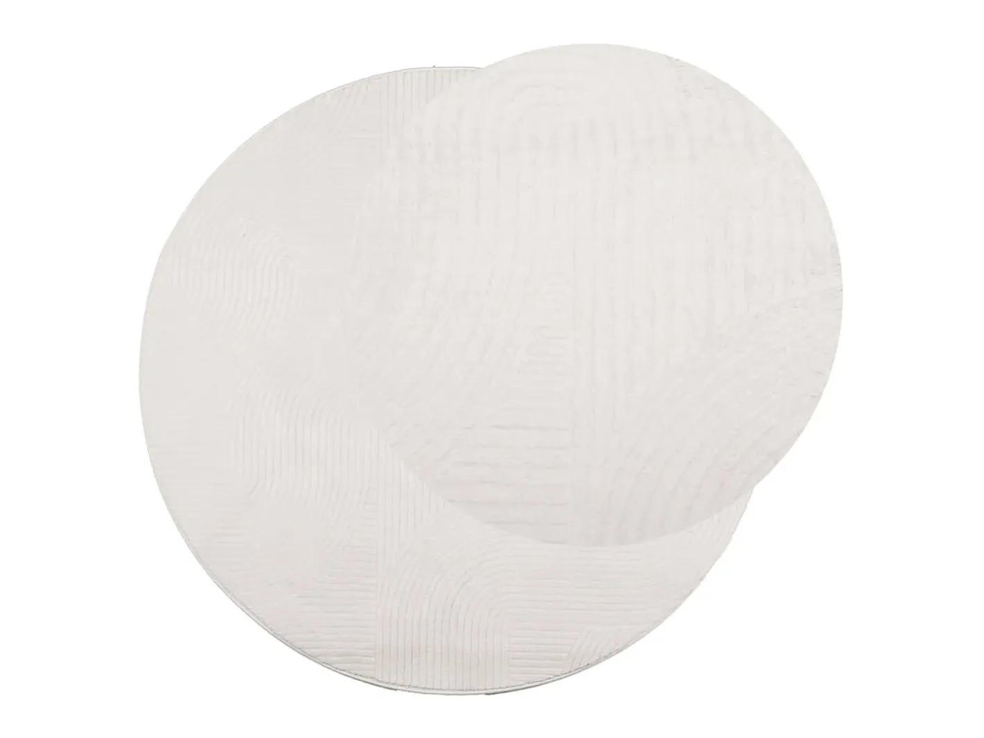 Alfombra de pelo corto look escandinavo IZA Ø 120 cm ES89416 Crema