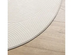 Clicnbuy Alfombra Redonda-Alfombra de pelo corto look escandinavo IZA Ø 160 cm Crema