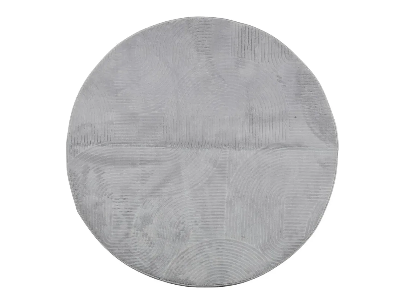 Clicnbuy Alfombra Redonda-Alfombra de pelo corto look escandinavo IZA Ø 120 cm Gris