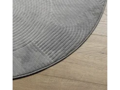 Clicnbuy Alfombra Redonda-Alfombra de pelo corto look escandinavo IZA Ø 120 cm Gris