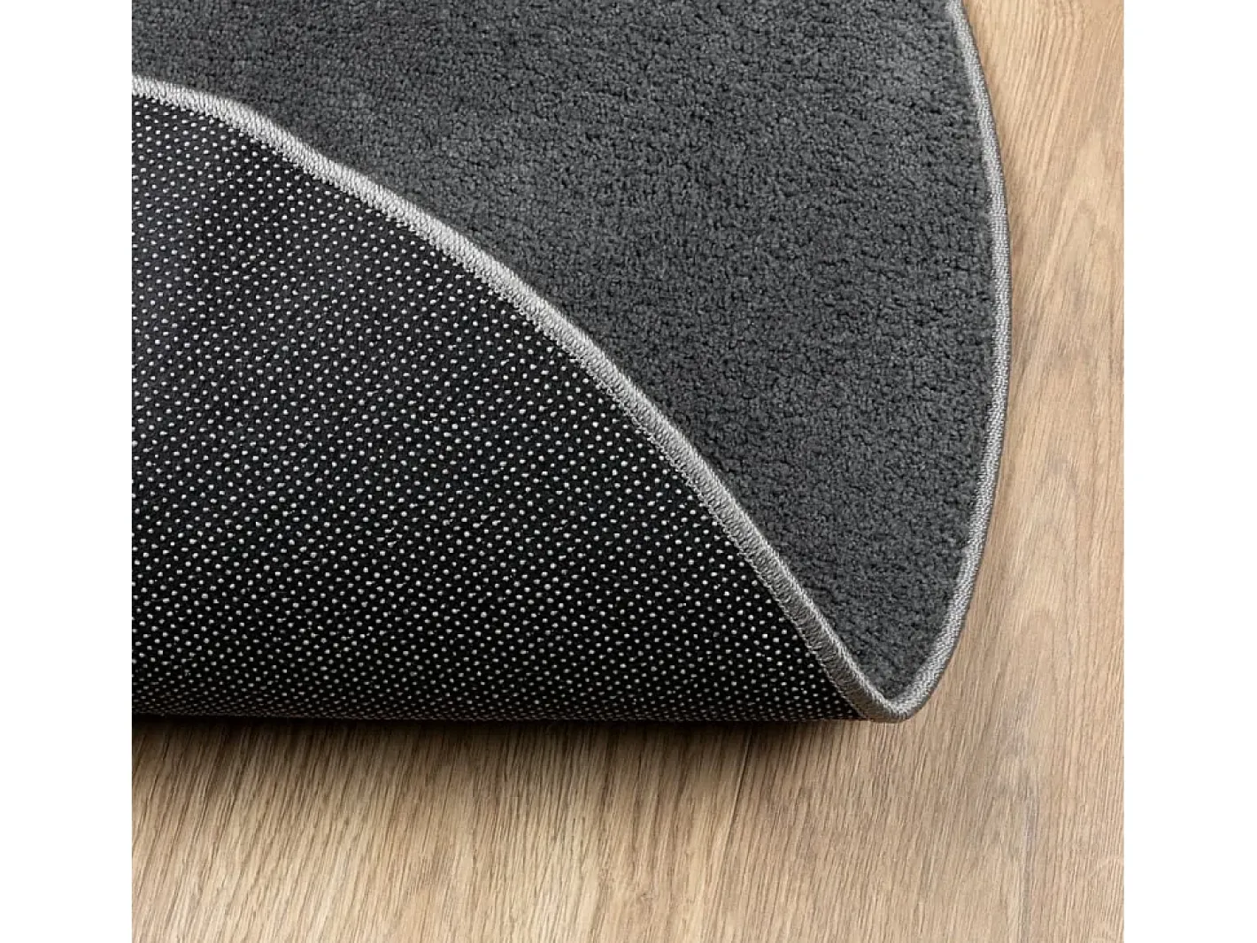 Alfombra De Cocina|Alfombra Redonda-Alfombra de pelo corto OVIEDO en antracita Ø 160 cm Gris