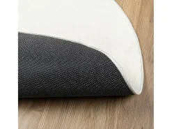 Clicnbuy Alfombra de pelo corto OVIEDO Ø 160 cm Crema Outlet