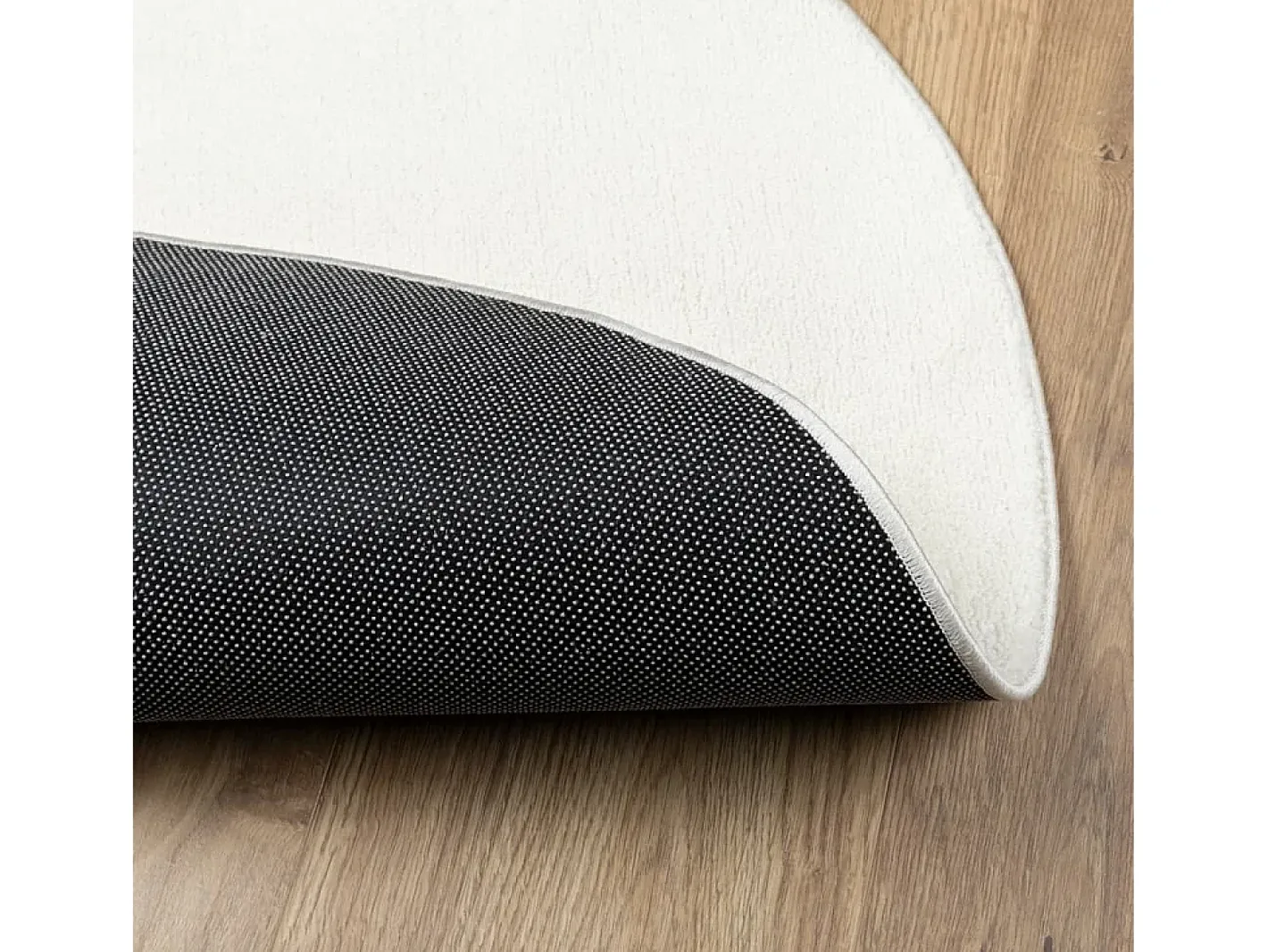 Clicnbuy Alfombra de pelo corto OVIEDO Ø 160 cm Crema Outlet