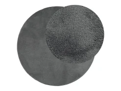 Clicnbuy Alfombra Redonda-Alfombra de pelo corto OVIEDO Ø 200 cm Gris antracita