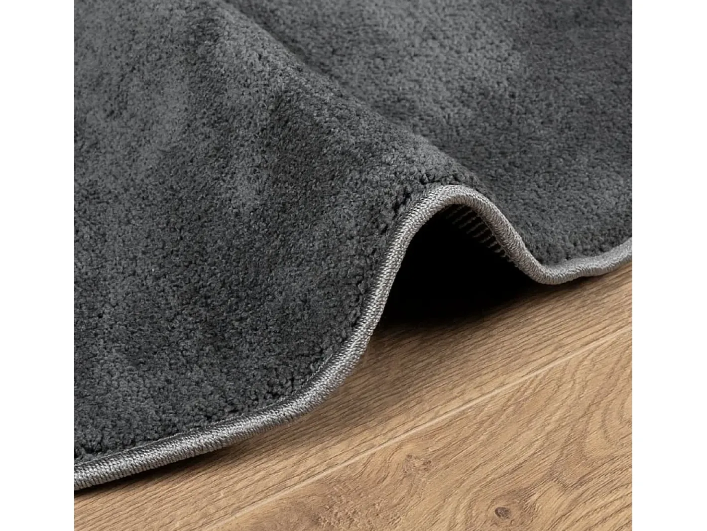 Clicnbuy Alfombra Redonda-Alfombra de pelo corto OVIEDO Ø 200 cm Gris antracita