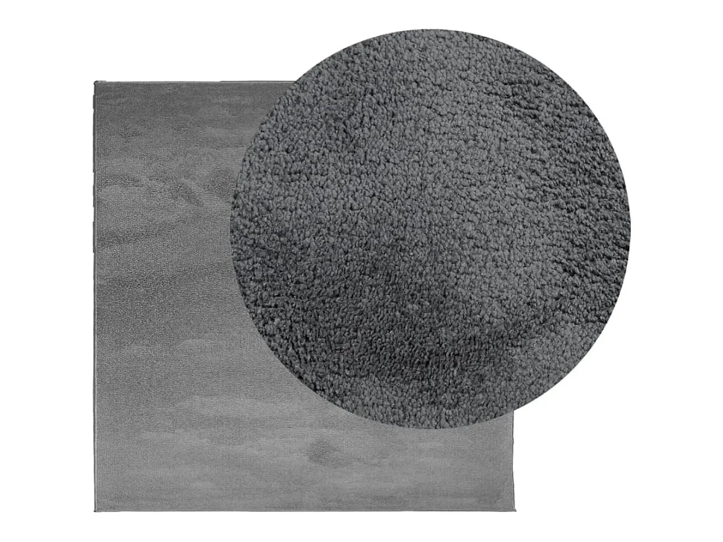 Outlet Alfombra de pelo corto OVIEDO antracita 120x120 cm Gris