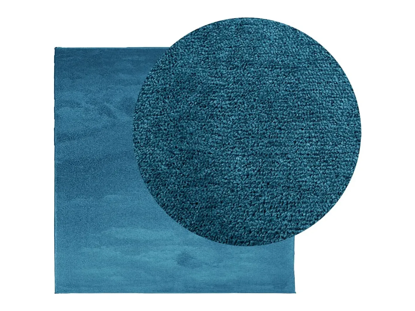 Alfombra de pelo corto OVIEDO turquesa 120x120 cm Azul Discount