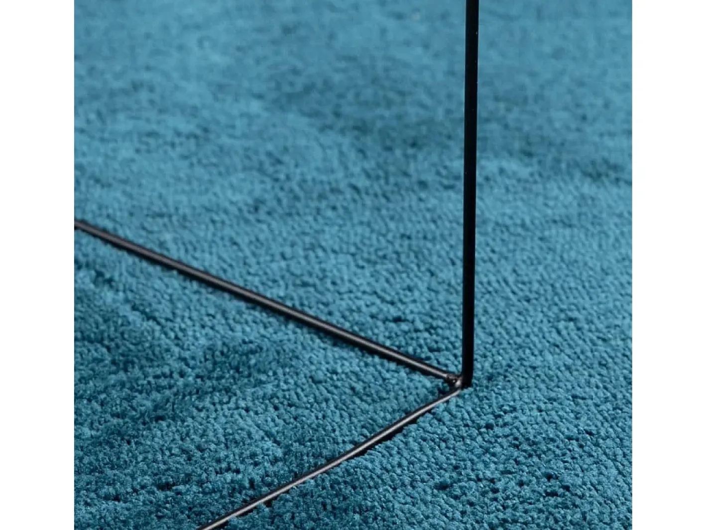 Alfombra de pelo corto OVIEDO turquesa 120x120 cm Azul Discount