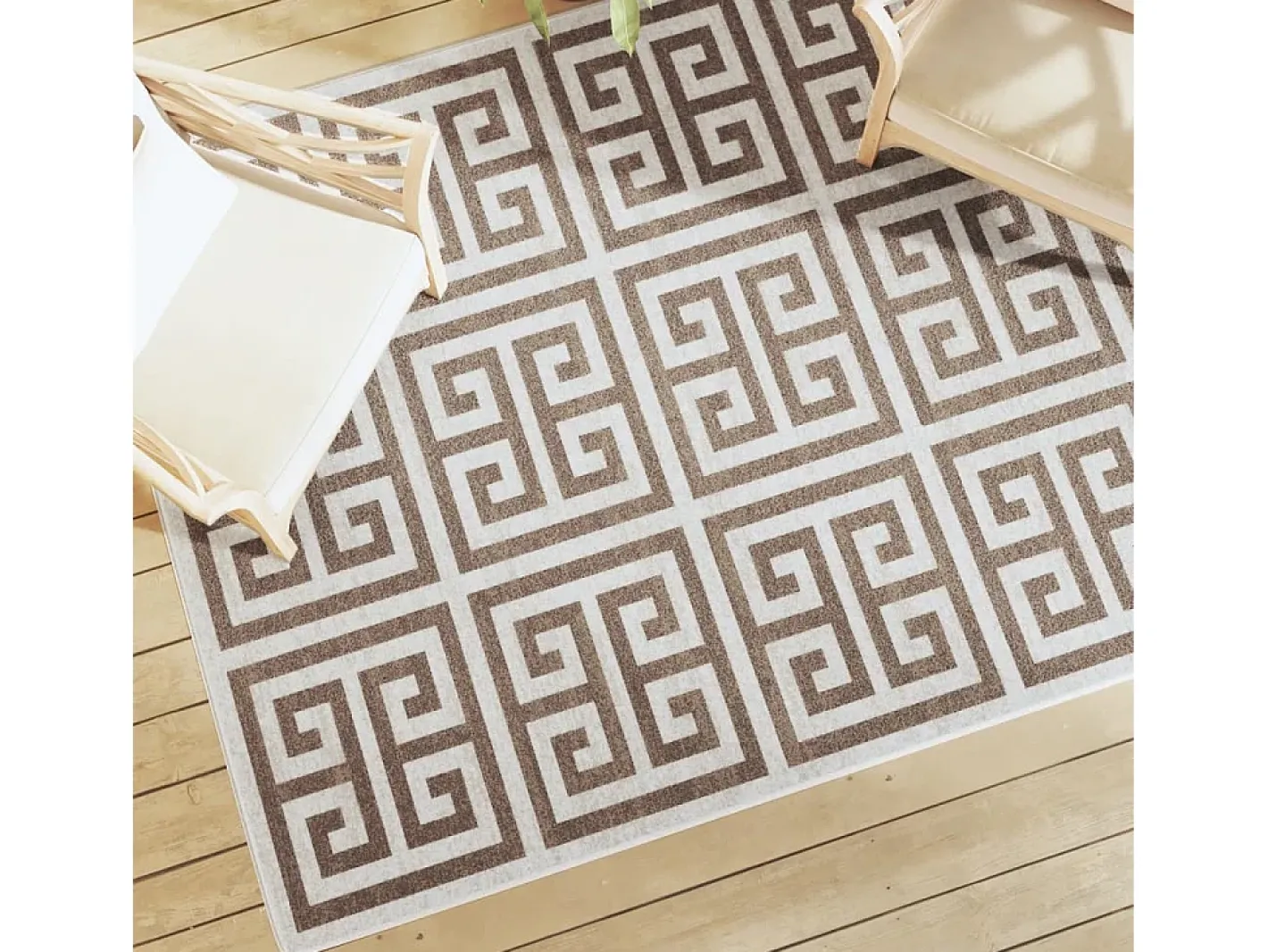Best Alfombra de pelo corto para interior y exterior, 160 x 230 cm, antideslizante. Marru00f3n