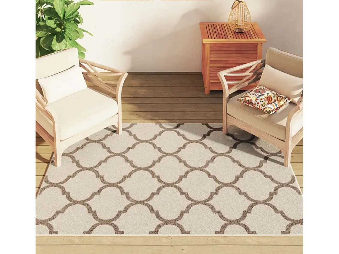Online Alfombra de pelo corto para interior y exterior, 120 x 180 cm, antideslizante. Marru00f3n