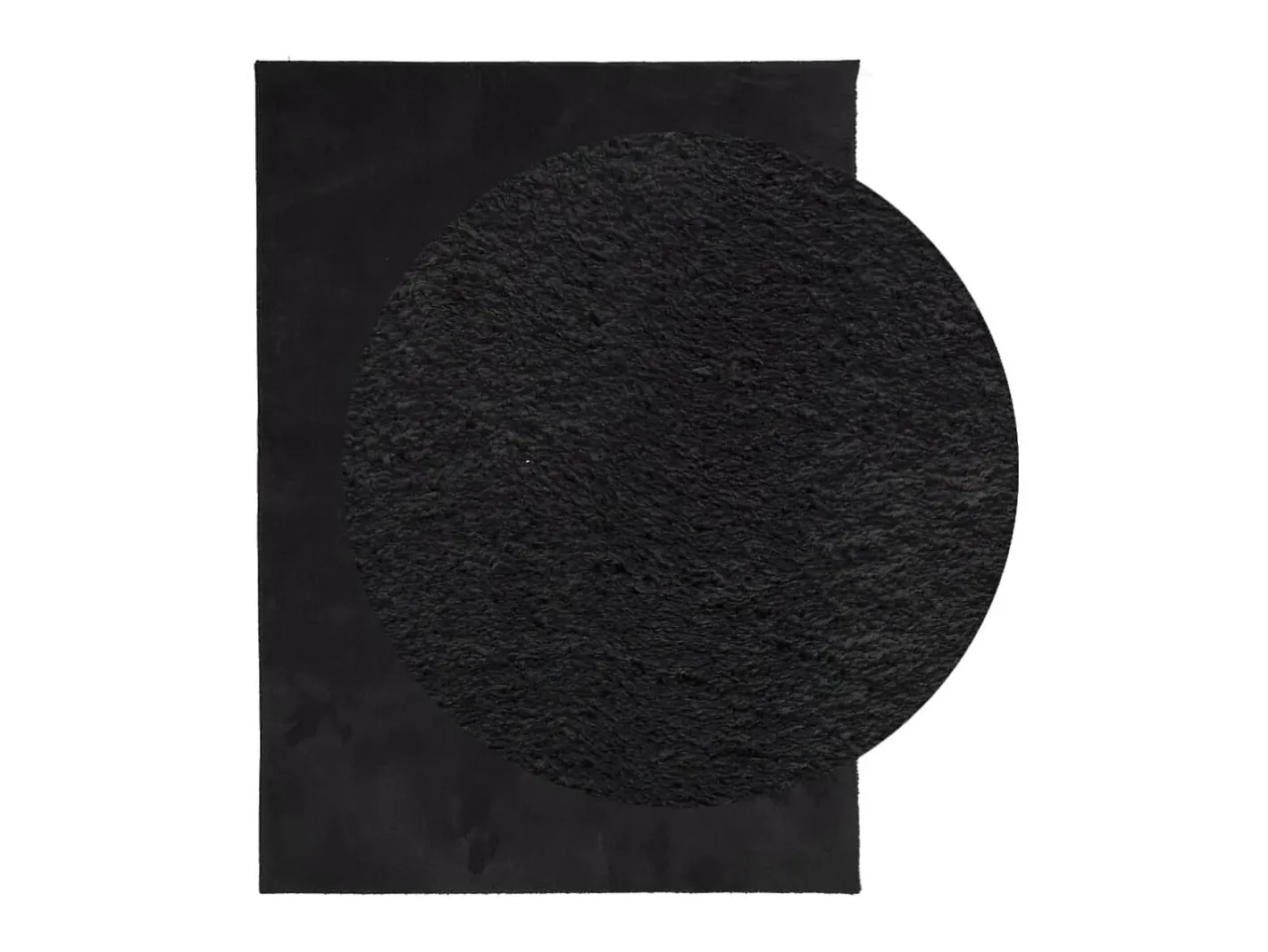 Alfombra De Salón-Alfombra de pelo corto suave lavable HUARTE 200x280 cm ES54810 Negro