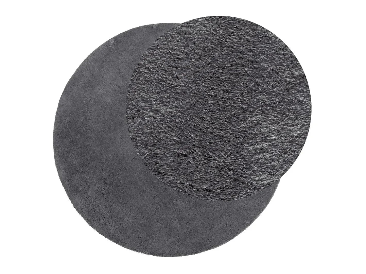 New Alfombra de pelo corto suave lavable HUARTE antracita Ø 120 cm ES43388 Gris antracita