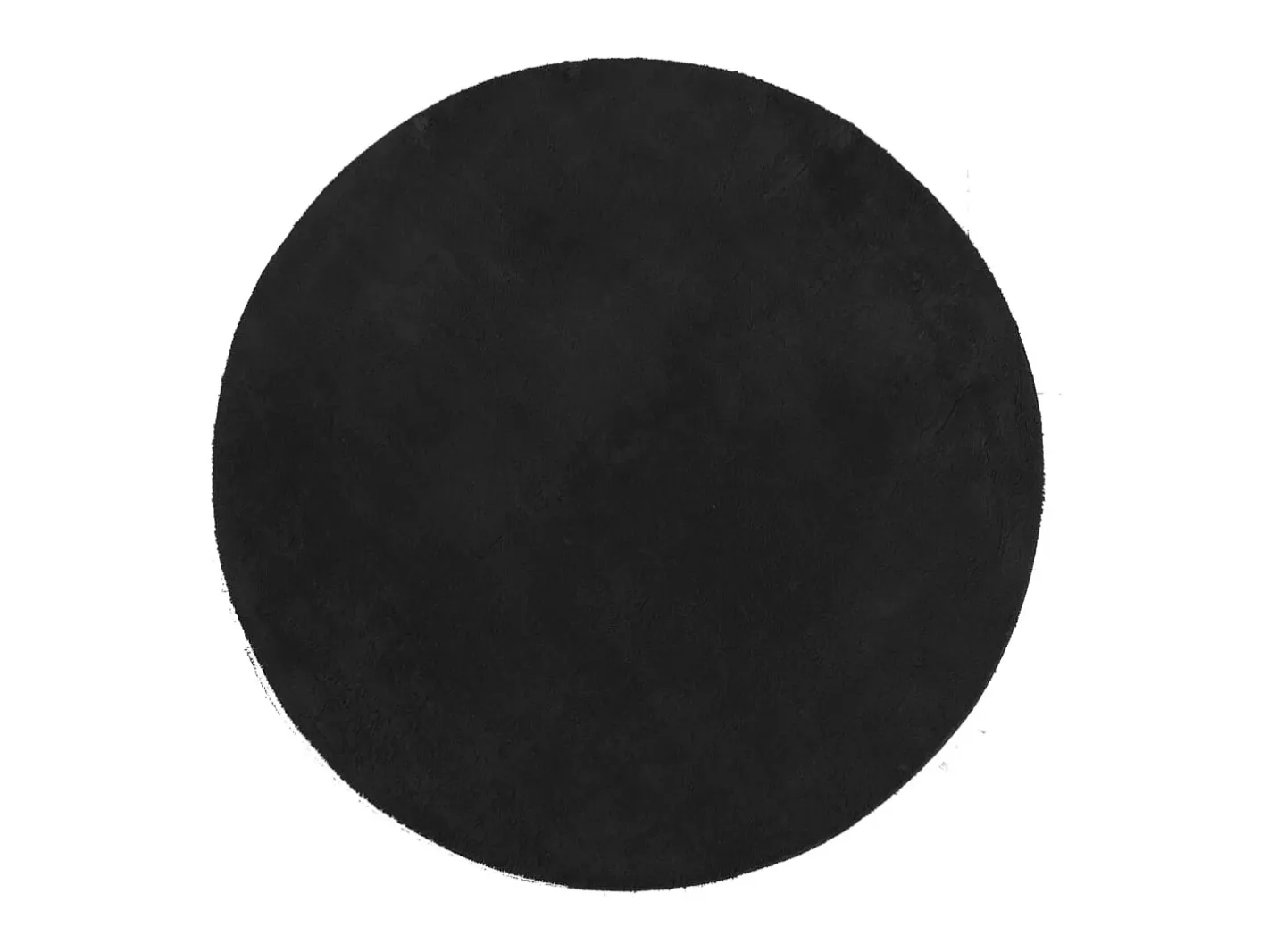 Alfombra De Salón|Alfombra Redonda-Alfombra de pelo corto suave lavable HUARTE Ø 120 cm ES72705 Negro