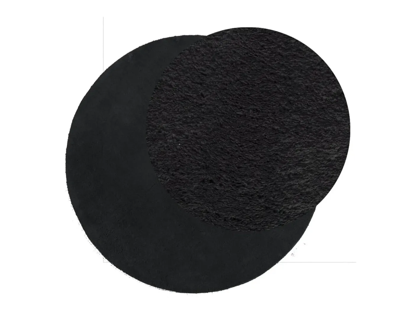 Alfombra De Salón|Alfombra Redonda-Alfombra de pelo corto suave lavable HUARTE Ø 120 cm ES72705 Negro