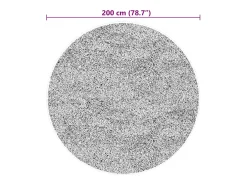 New Clicnbuy Alfombra de pelo corto suave lavable HUARTE Ø 200 cm Negro