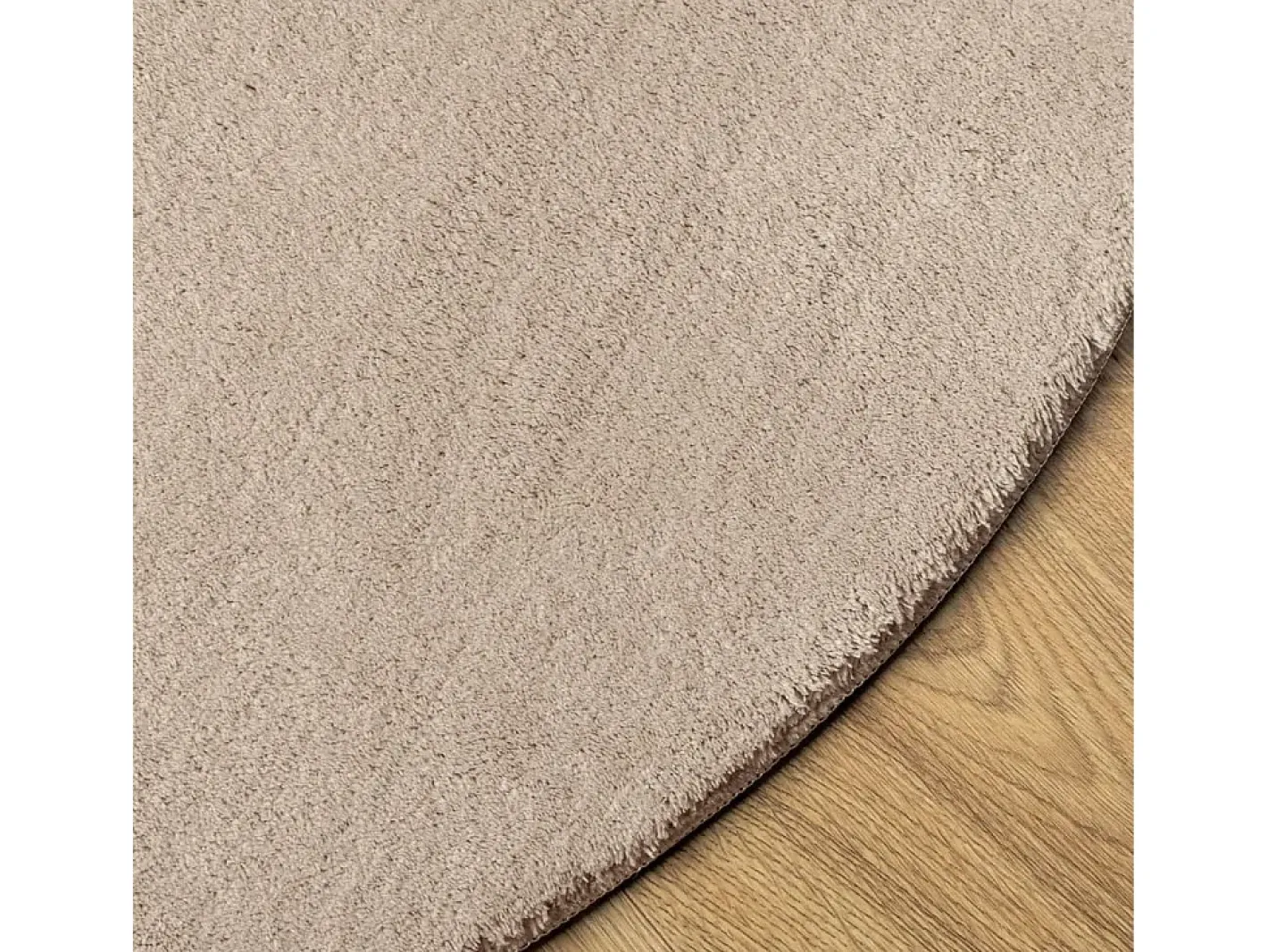Alfombra de pelo corto suave lavable HUARTE arena Ø 100 cm ES47414 Marru00f3n Sale